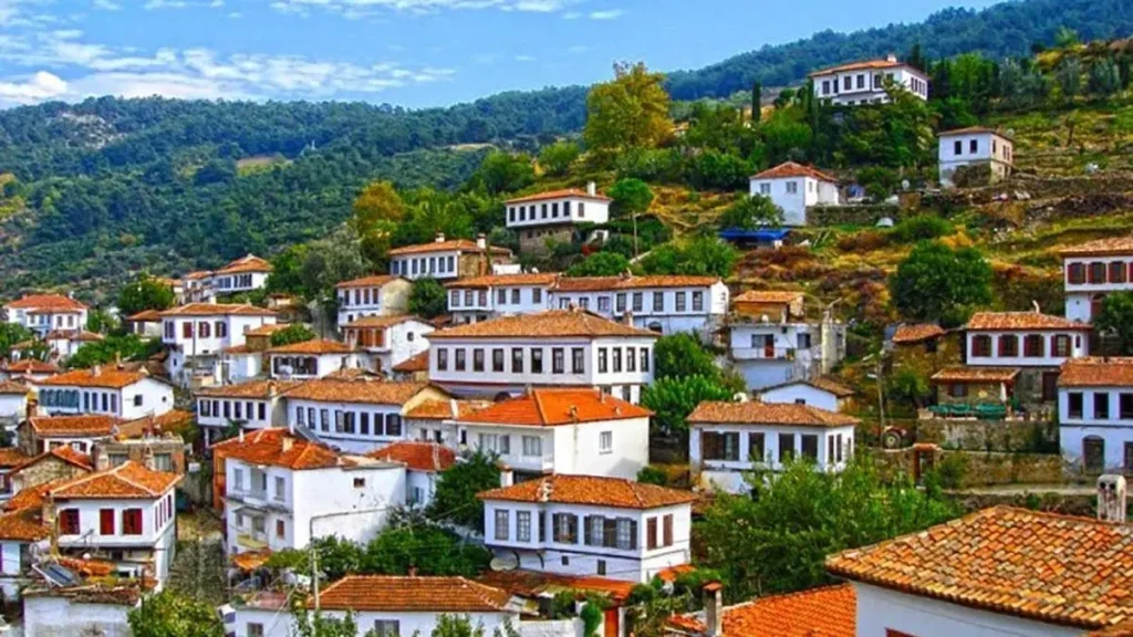 Traditional Sirince village houses during an Izmir private tour